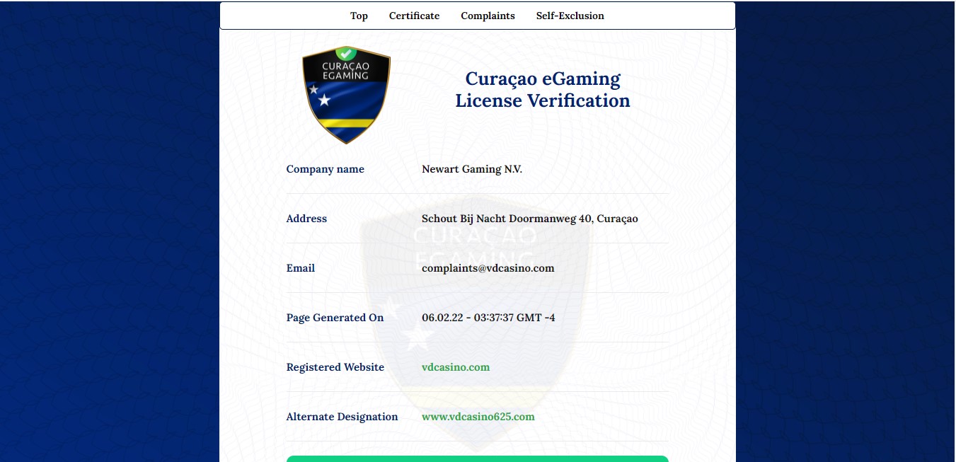 Curaçao gaming license